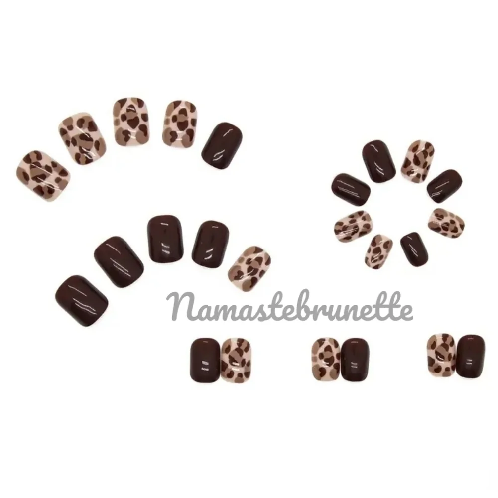 2/$16 Brown Leopard Press On Nails